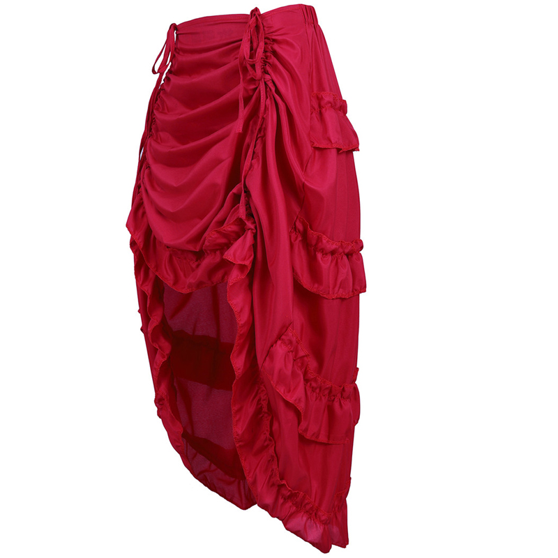 Femmes jupe mode Sexy mince longue haute basse froncée plissée Corset Bustier avec jupes Steampunk gothique Punk Vintage grande taille