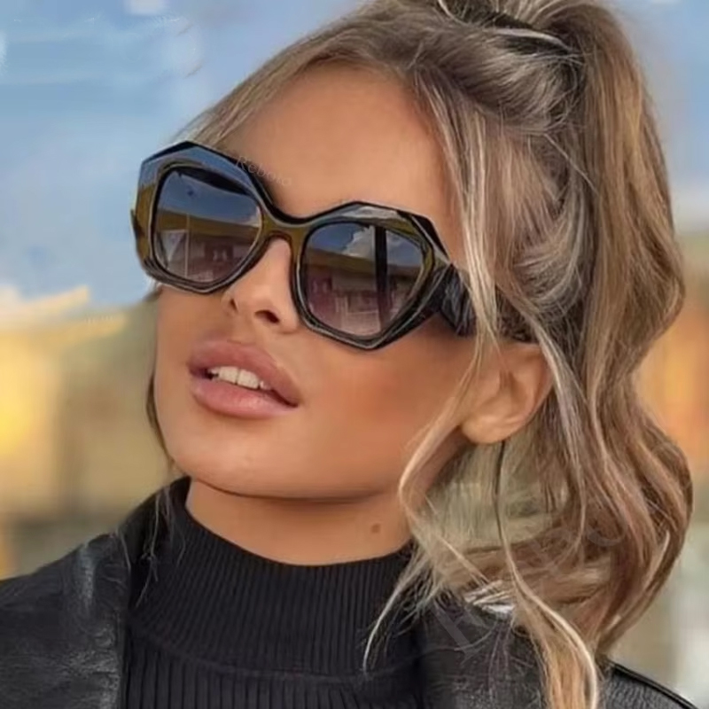 Lunettes de soleil carrées élégantes pour femmes, lunettes de soleil polygonales pour femmes, nuances tendance, lunettes dégradées, créateur de luxe, mode, 2024