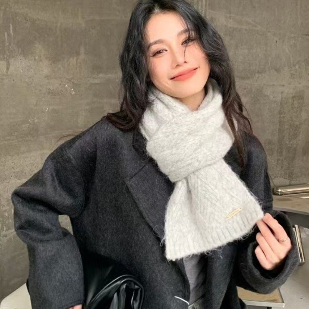 Femmes hiver chaud écharpe cou enveloppes cachemire étudiant cou plus chaud châle couleur unie filles foulards bavoir pour ski en plein air cyclisme