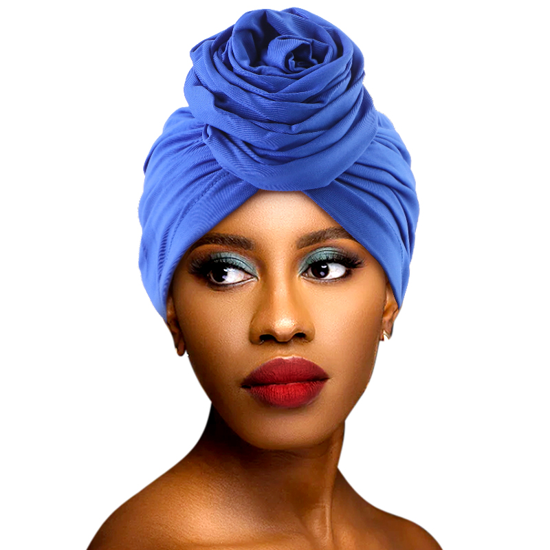 Bonnet turban à grande fleur pour femme, casquettes hijab musulmanes, bandana pour dames, bonnet chimio, chapeau africain, fête de mariage, pièce de sauna