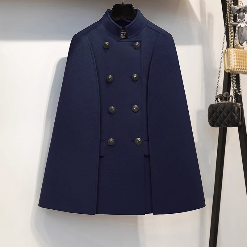 Manteau en laine pour femme, cape, châle élégant, tout assressenti, vestes Everak pour femme, gracieux, rouge, mode, automne, hiver, 2024