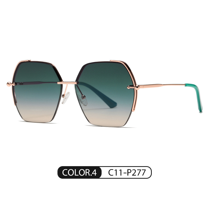 2025 Mode Femmes Marque De Luxe Designer Lunettes De Soleil Lentille En Nylon Vintage Lunettes De Soleil Carrées UV400 Cadre En Métal Élégant Vert Eyewea