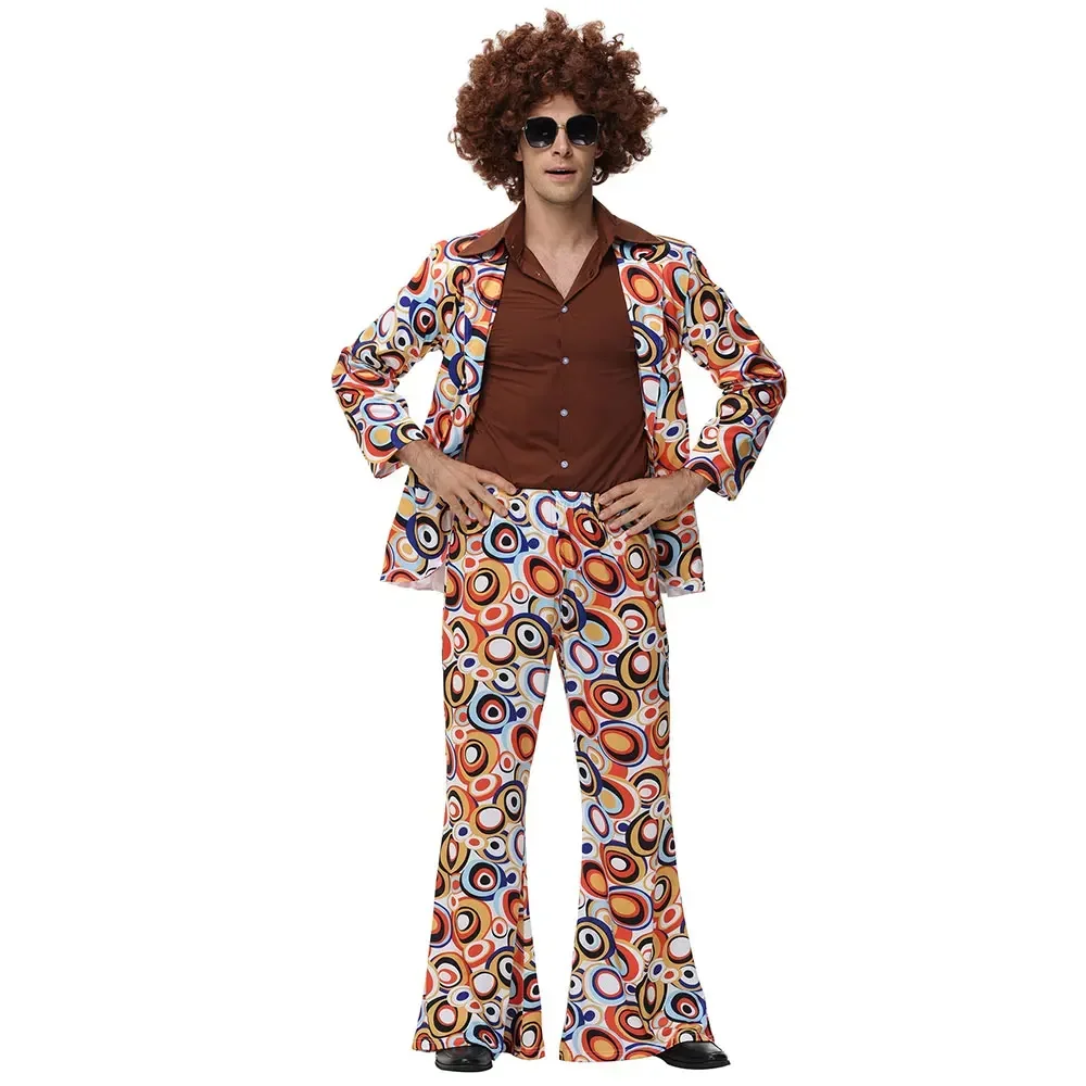 Foute Party Heren Hommes Femmes Rétro Années 70 80 Hippie Costume Disco Rock Hip-Hop pour Cosplay Couples Pourim Halloween Fantasia DressUp