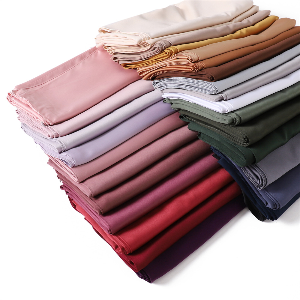 Foulard de tête en satin pour femme, foulard carré solide, bandana de cheveux, foulard de la présidence, hijab, accessoires pour cheveux, turban musulman, 115x115cm