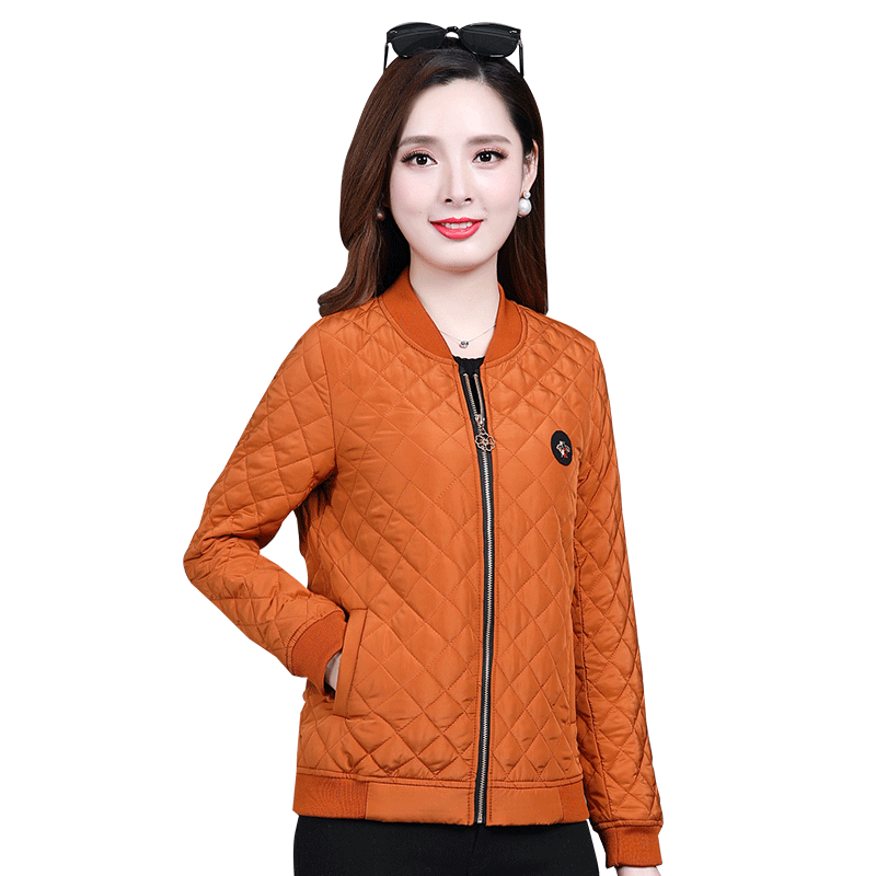 Manteau Matelassé Fin à Col en V pour Femme d'Âge Moyen, Veste Chaude Croisée, Cadeau pour la Mère, Automne