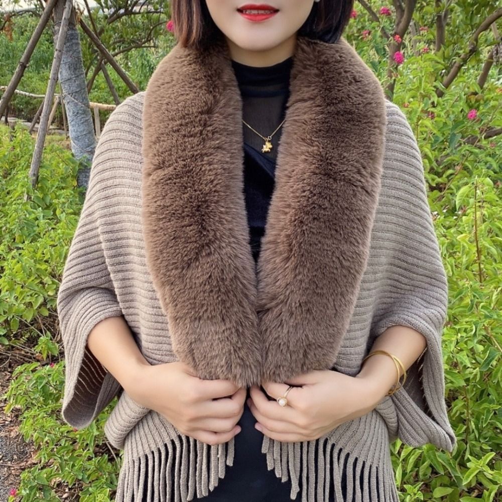 Châle chaud d'hiver en tricot épais pour femmes, châle ample avec fausse fourrure pour robes de soirée et de mariage