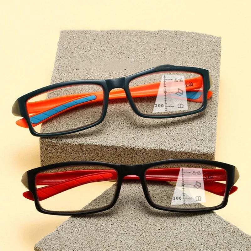 Lunettes de lecture multifocales Vintage pour hommes et femmes, nouvelle tendance, rectangulaires, progressives, couleur à la mode, vue lointaine, sport presbytie