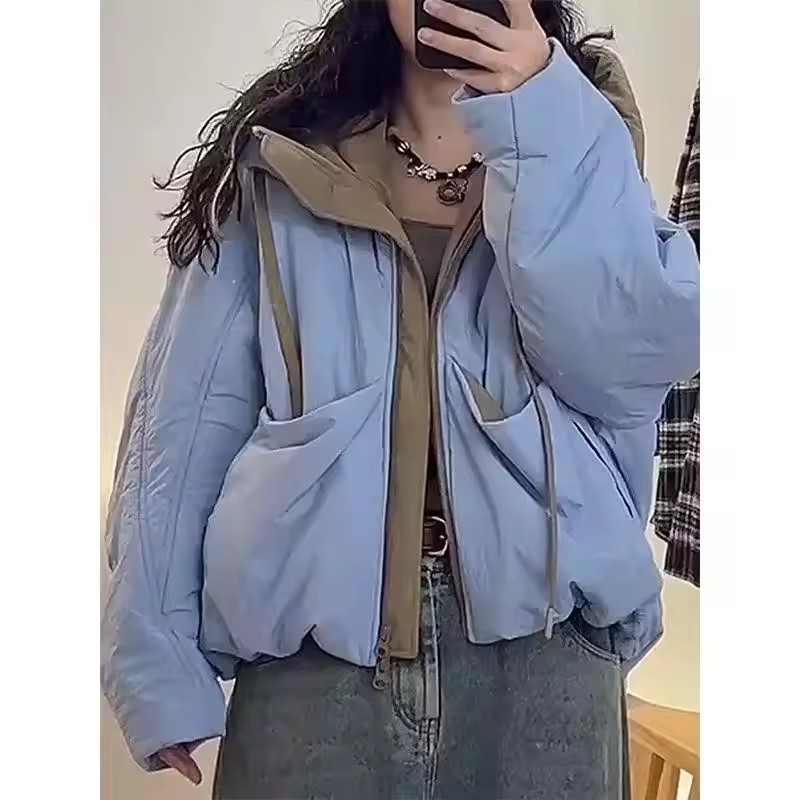 Sweat à capuche vêtements d'hiver femmes épais chaud coton rembourré vestes femmes Simple Chic Parkas poche Zip manteau