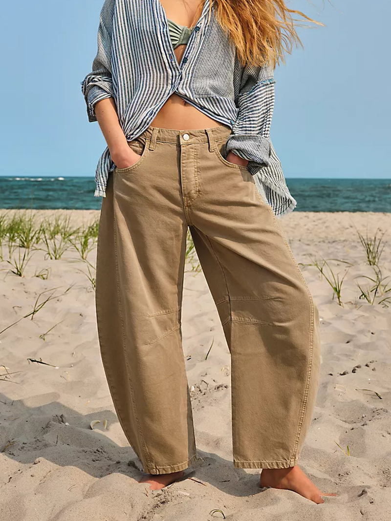Jean large en denim pour femme, style rétro américain, pantalon Y2K streetwear, coupe droite, décontracté, taille mi-haute