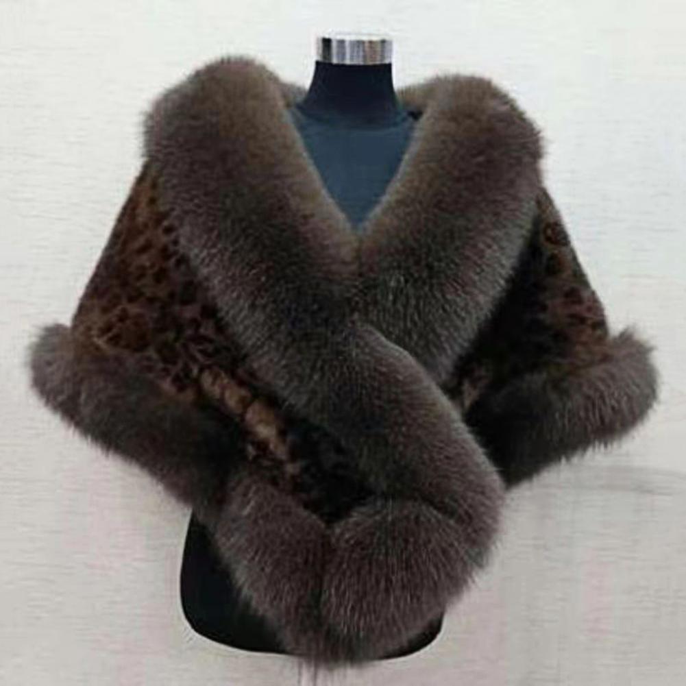 Fourrure de luxe femmes Poncho moelleux châle fourrure robe de soirée châle mariage Banquet châle robe châle en peluche Cape manteau femmes vestes