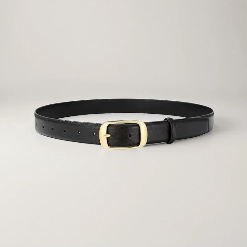 Ceinture en jean en cuir pour femme Ceinture en cuir PU noir avec boucle dorée Ceinture de mode pour toutes les occasions Noir