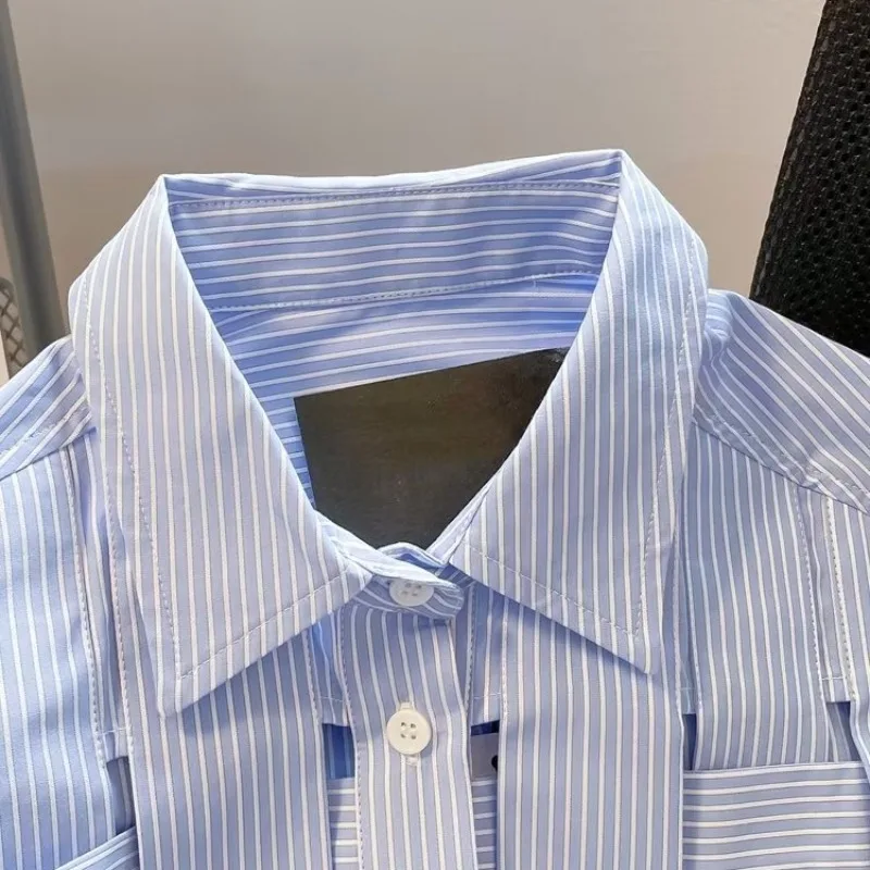 Chemise décontractée tendance à manches longues pour homme, nouvelle collection printemps-automne 2026, chemise tissée à rayures, mode décontractée pour homme