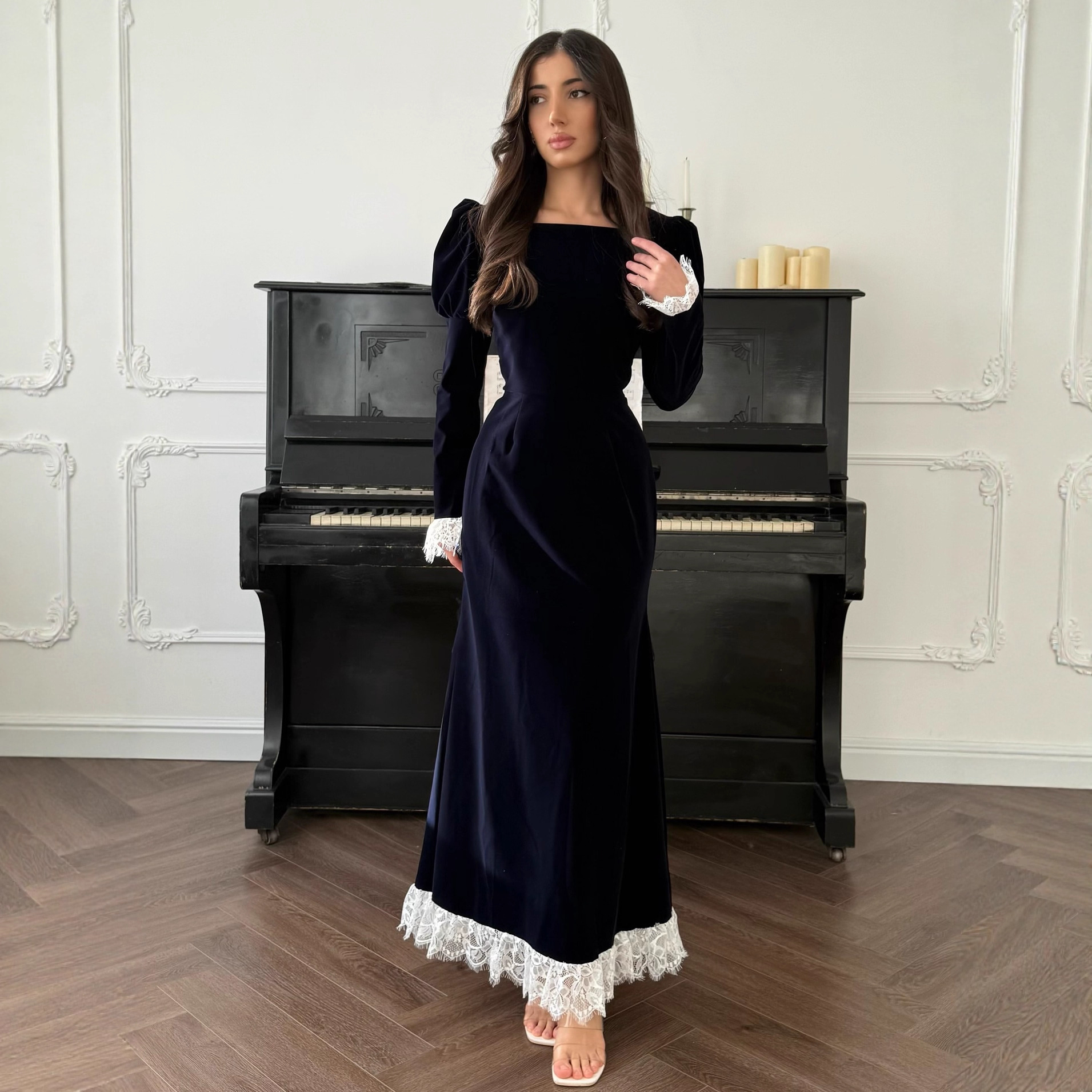 Eid Robe musulmane Abaya femmes robes de soirée Jalabiya dentelle caftan Islam robes Ramadan maroc dubaï Abayas arabe longue Robe
