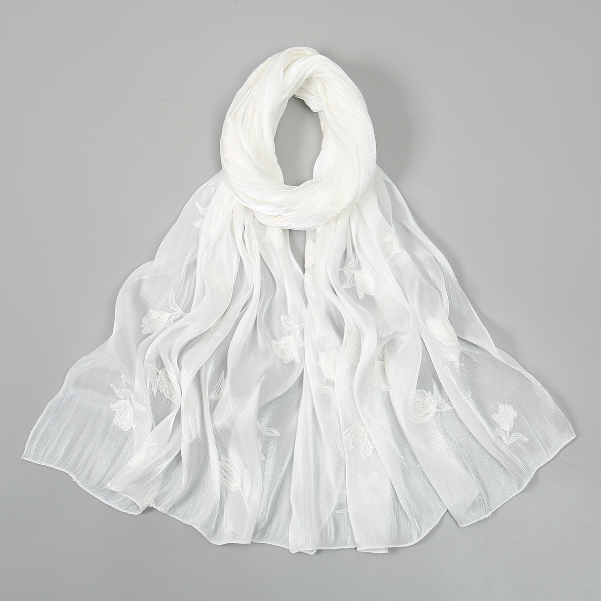 Nouveau Hijab en Soie Brillante pour Femmes, Châles Longs Musulmans Brodés, Hijab en Soie Satinée de Qualité Supérieure, Foulards Plissés Island