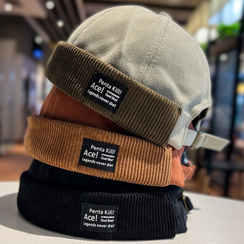 Chapeau unisexe en velours côtelé sans bords, respirant, Hip Hop, pour propriétaire, pour hommes et femmes, casquette de Melon, Streetwear, chapeau Hip Hop réglable