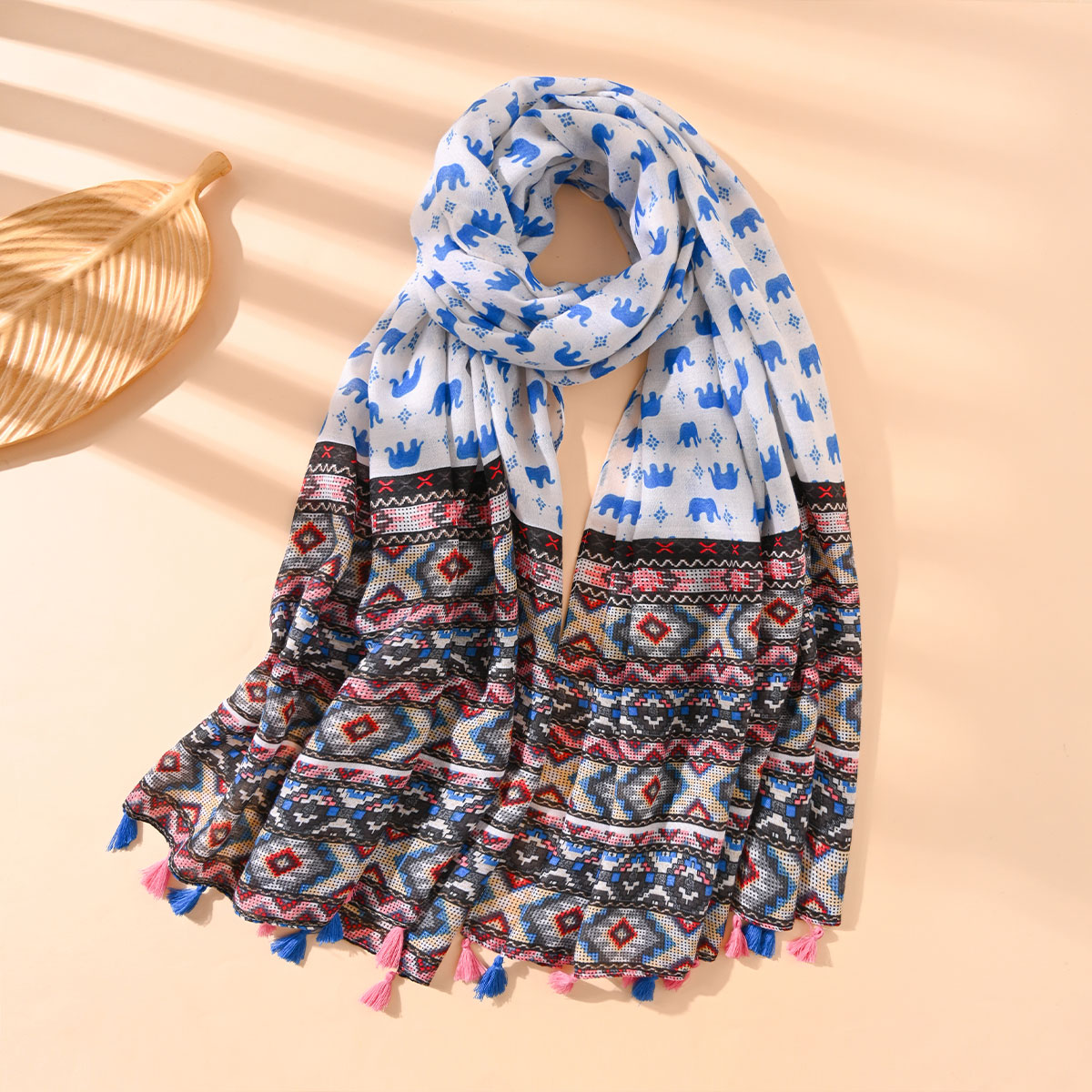 Nouveau Style femmes élégant foulards floraux châles multicolores Bandana Design de mode Style hawaïen gland Protection solaire châles