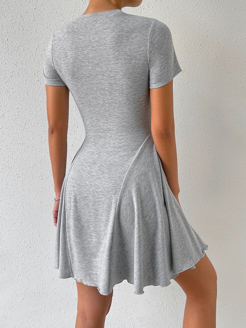 Nouvelle robe décontractée d'été pour femmes, robe courte à manches courtes pour femmes, jupe courte