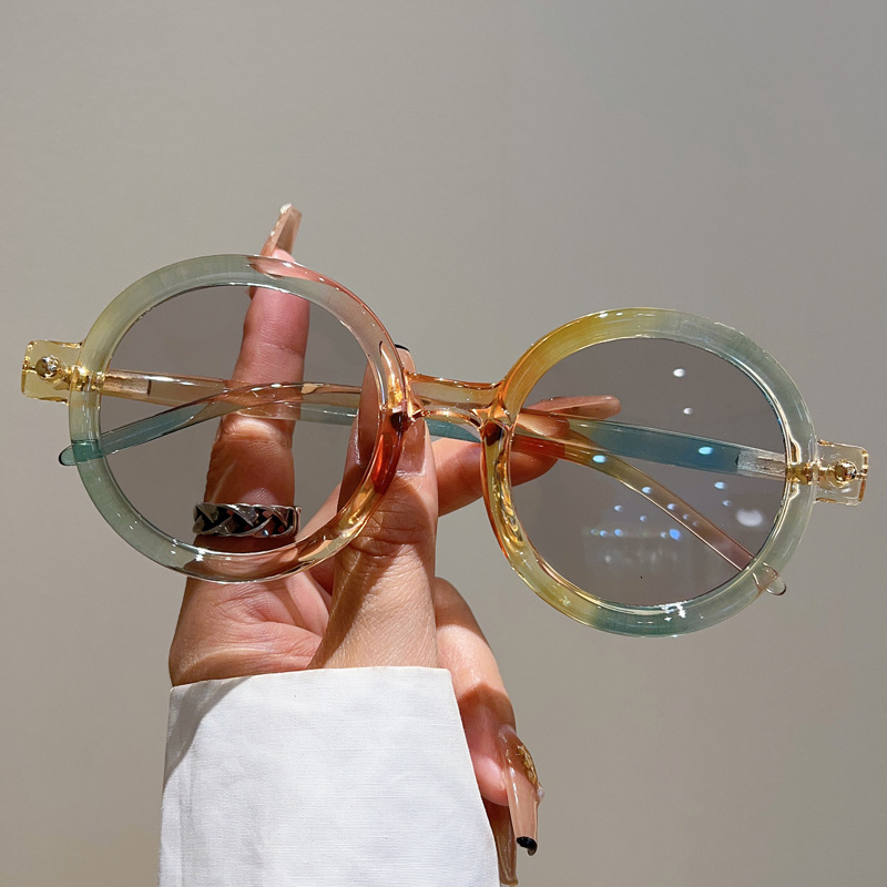 Lunettes de soleil rondes vintage pour hommes et femmes, lunettes de soleil carillon, nuances de créateurs, lunettes à grand cadre, UV400, marque de luxe punk populaire