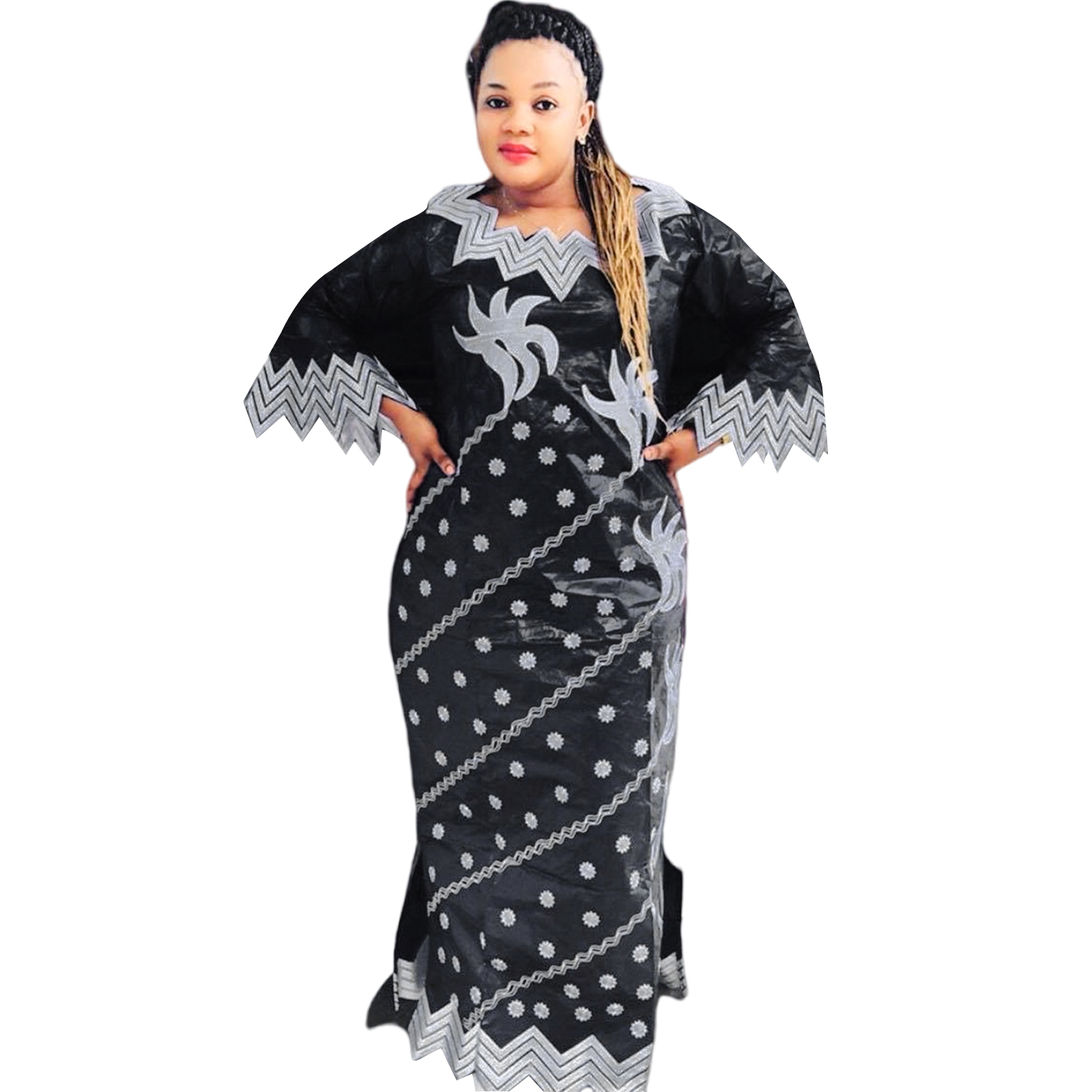 Tenue africaine pour femmes Bazin Riche broderie grande taille robe d'église de fête élégante