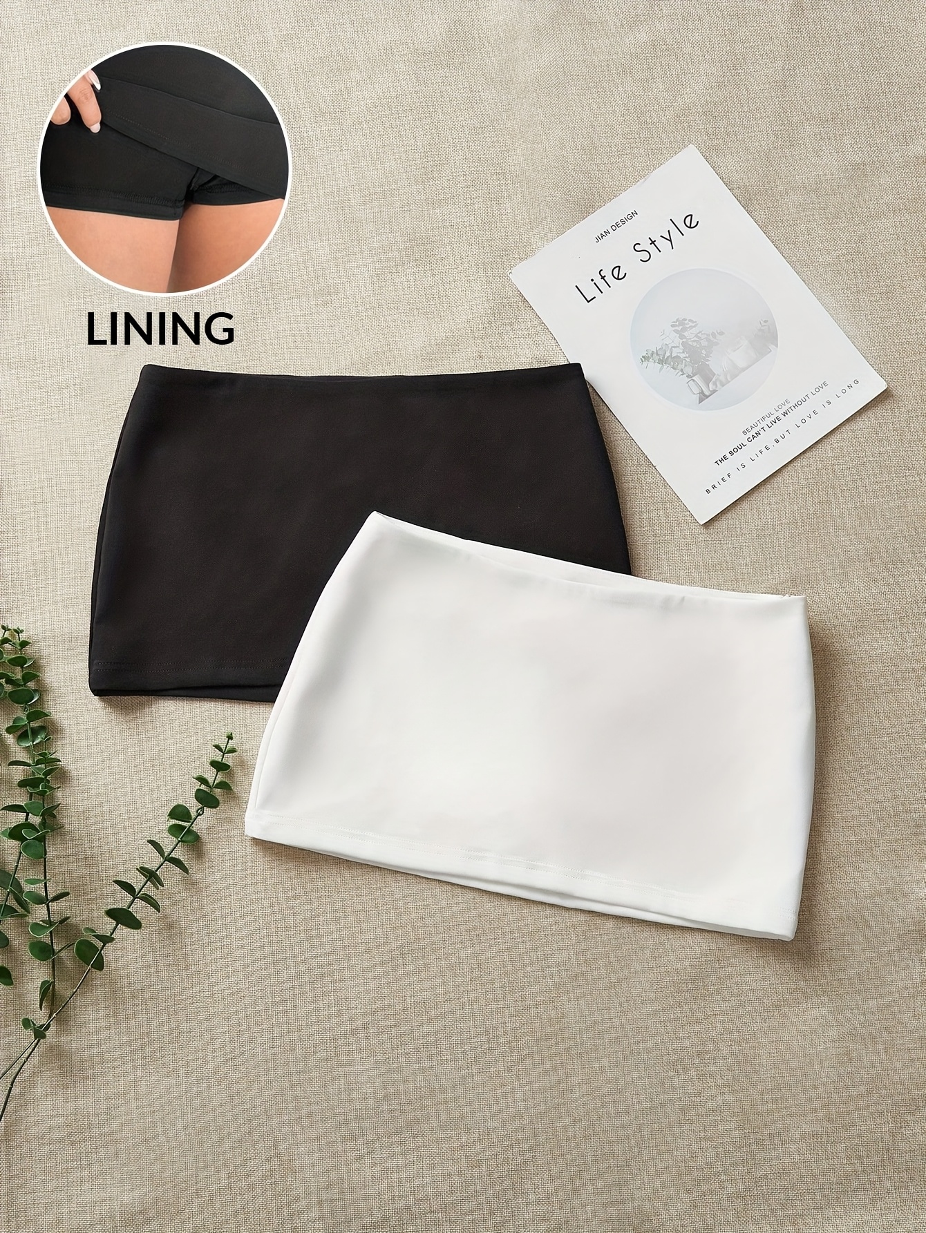 Ensemble jupe mini deux pièces élégant pour femmes, simple, tendance, décontracté, couleur unie.