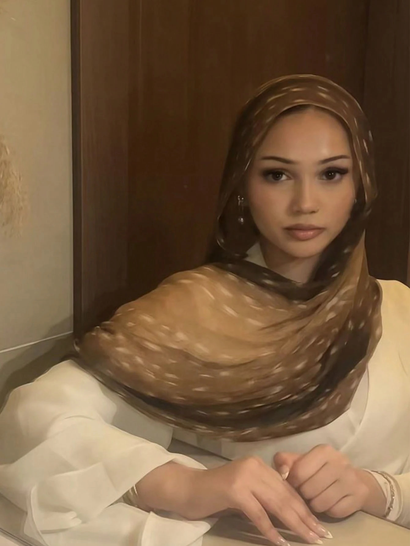 Style bohème aquarelle cerf imprimé Hijab femmes doux Islam Ramadan musulman Hijabs Foulard châle enveloppement écharpe Foulard foulards