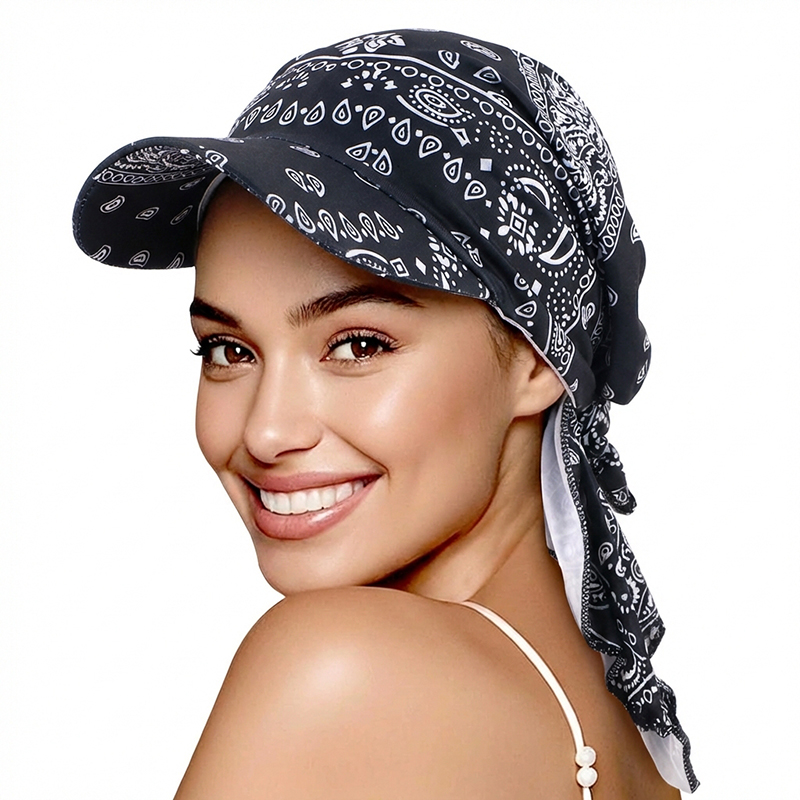 Nouvelle casquette pré-nouée pour femmes musulmanes, visière pare-soleil, turban, casquette de baseball, foulard, hijab, bandeau, chapeau d'extérieur pour femme, chapeau de soleil