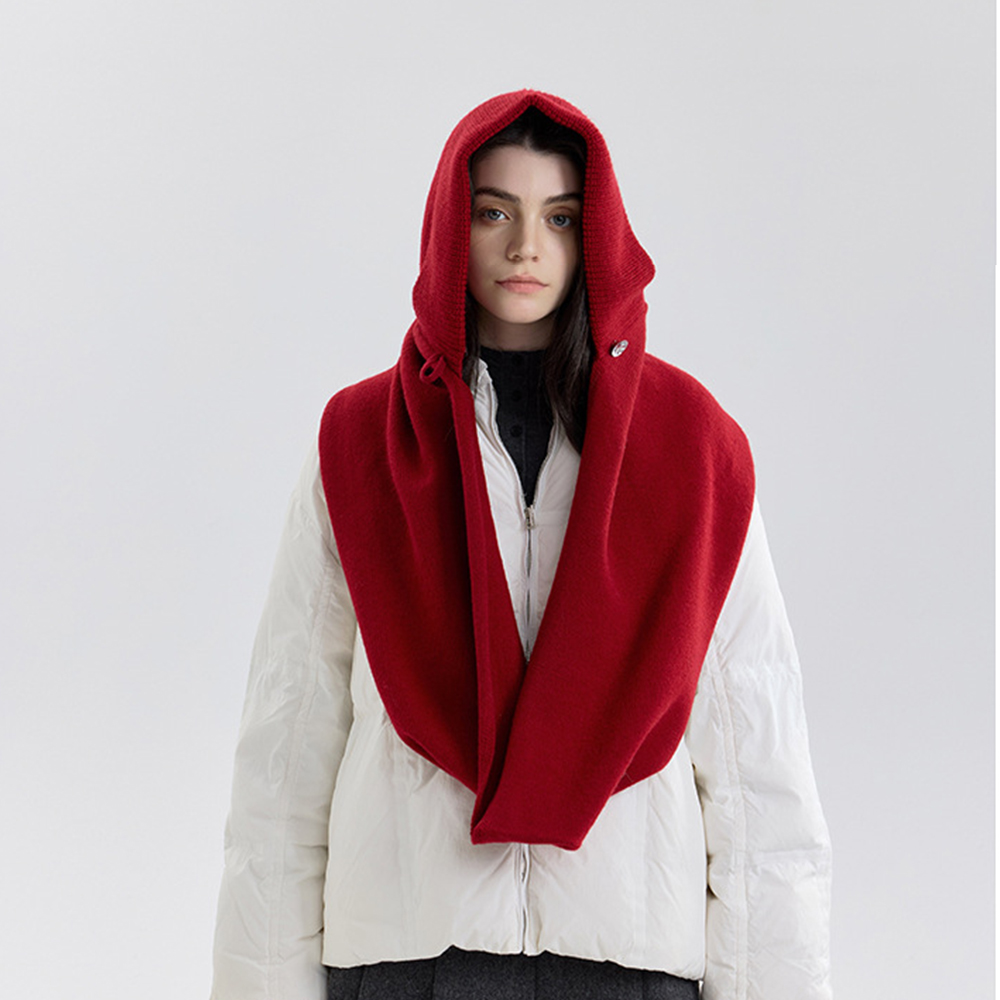 Cagoule d'hiver pour femmes, Bonnet, écharpe, tricot, casquettes à capuche, chaud, une pièce, col de cou, chapeaux pour filles