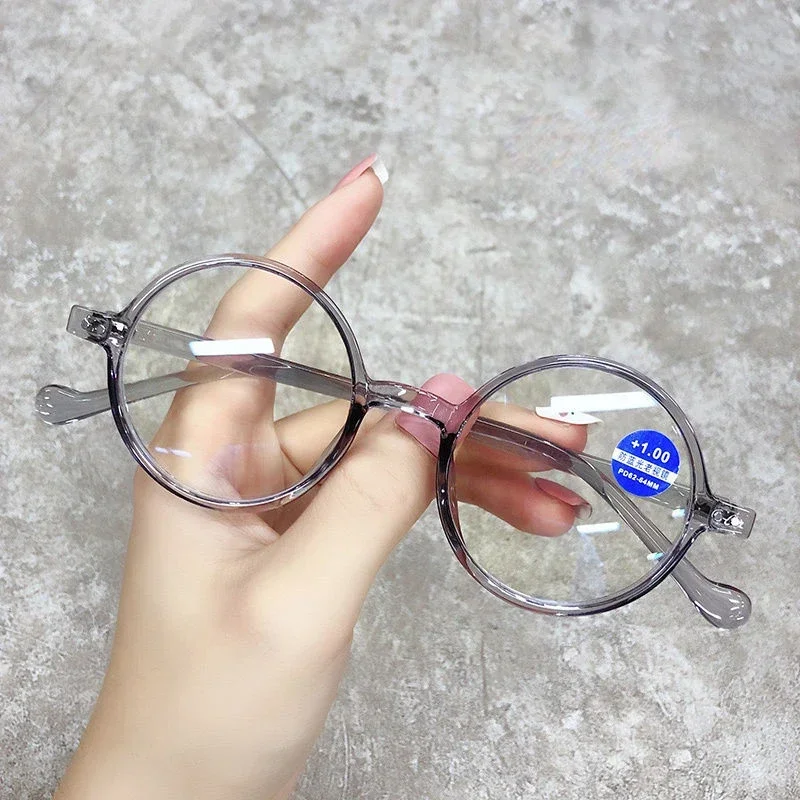 Dames rétro Transparent lunettes de lecture hommes femmes petit rond loin vue presbytie à la mode nouvelles lunettes de Prescription 0 à + 4.0