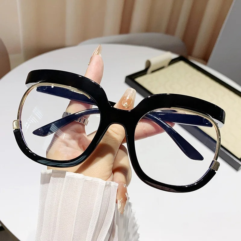 Lunettes de lecture surdimensionnées pour femmes et hommes, Anti lumière bleue, presbytie, mode, montures rondes uniques, lunettes décoratives dioptrie