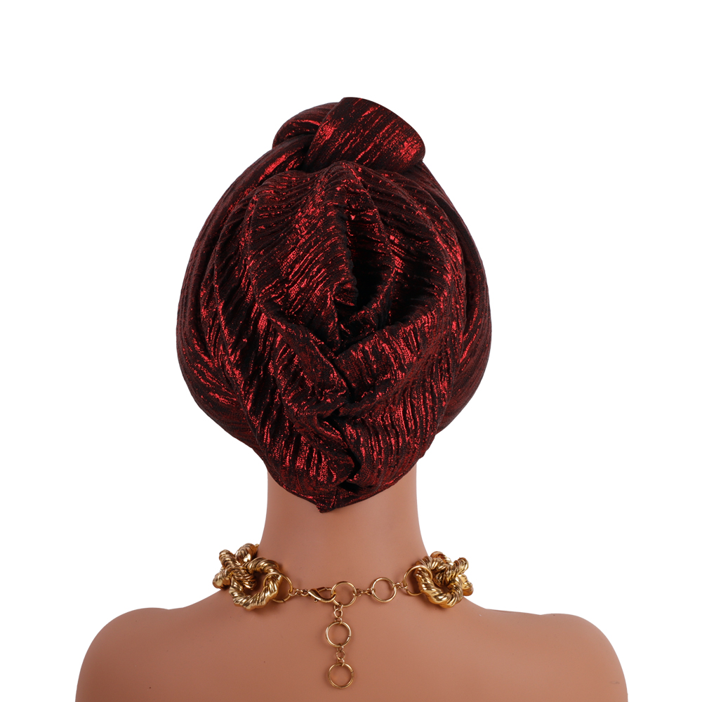 Brillant haut noué africain couvre-chef femmes Turban casquette traditionnelle africaine coiffure Auto Gele bandeau nigérian mariage Geles