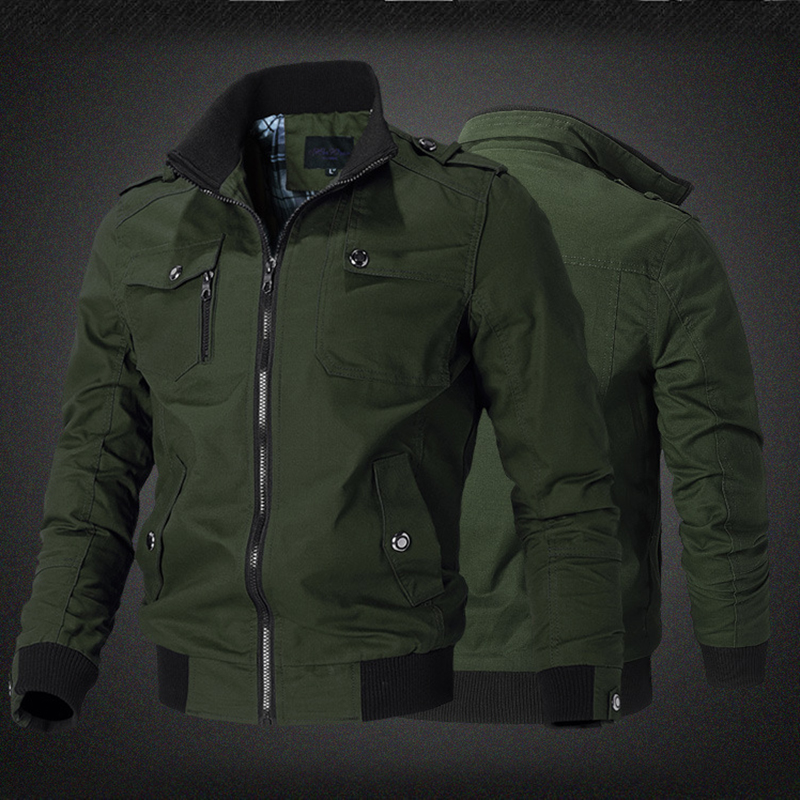 Nouveaux hommes veste décontractée mode coupe-vent veste manteau automne rue mode solide coton veste haute rue moto vestes