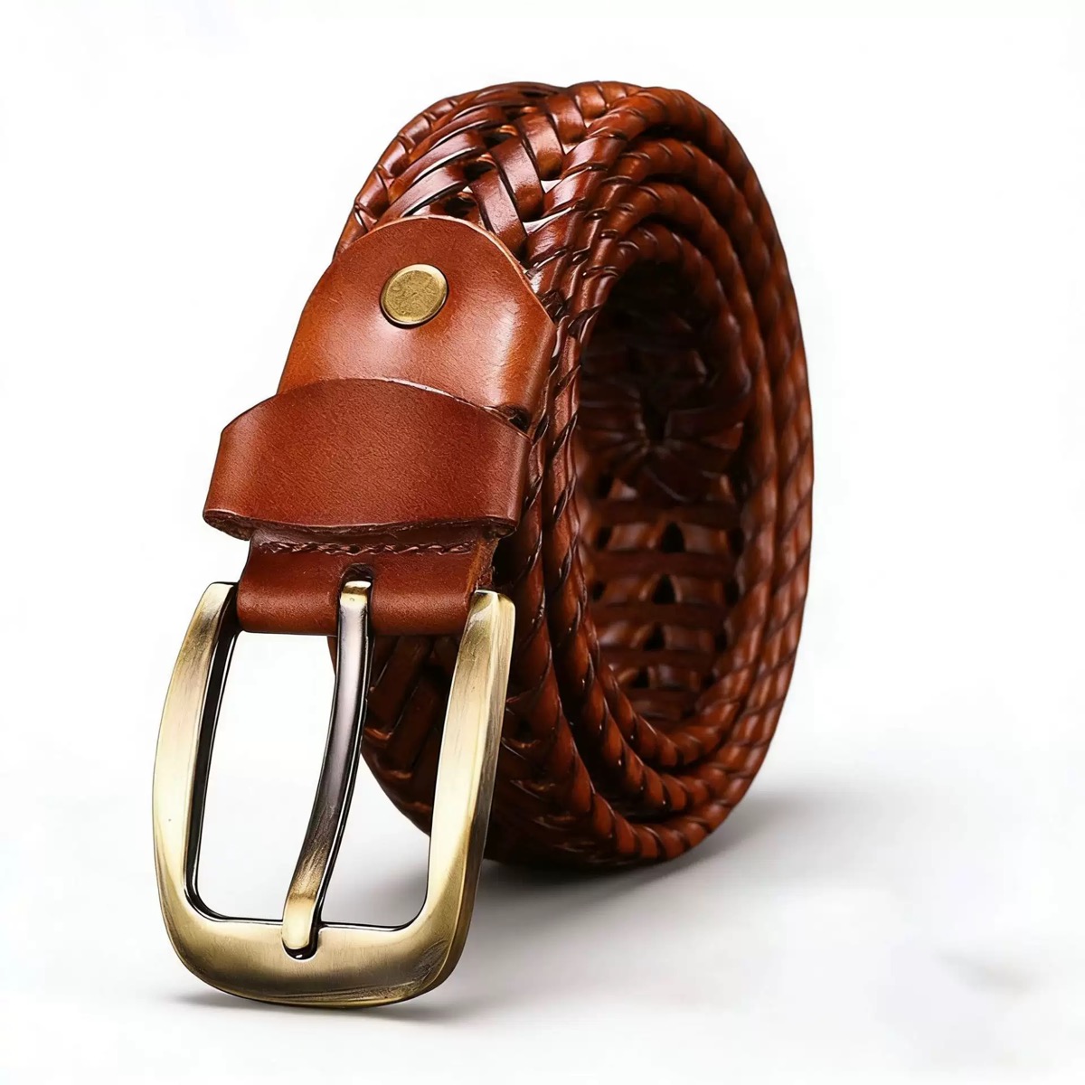 Ceinture tressée décontractée pour homme, boucle à ardillon tendance, ceinture durable pour usage quotidien, largeur 3,3 cm, 110-125 cm, noir, marron, café