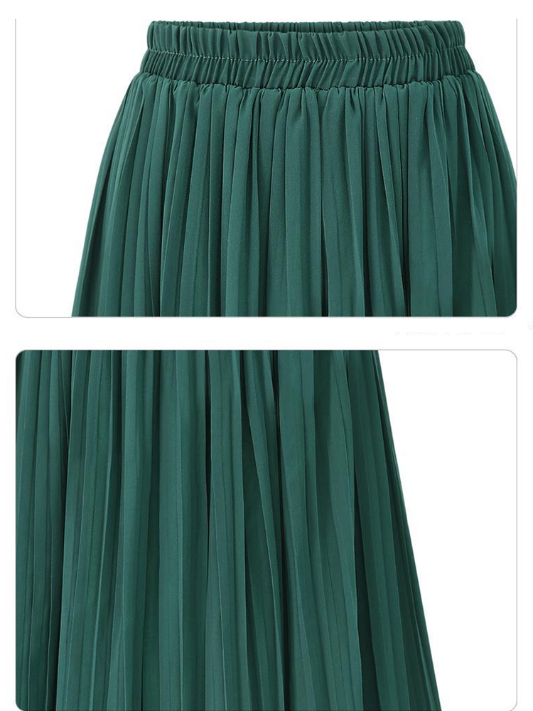 Pantalon ample à jambes larges pour femmes, grande taille, mode d'été, Streetwear, plissé, jupes, taille élastique, culotte, noir, vert