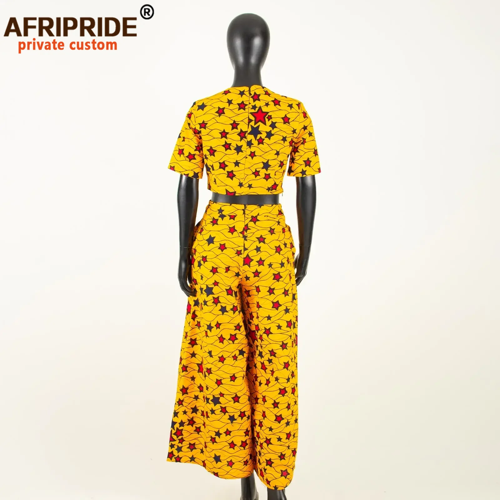 Vêtements africains pour femmes, haut court et pantalon à jambes larges, ensemble 2 pièces, tenues imprimées, Vintage, élégant, mode Ankara, tenue A 2326002