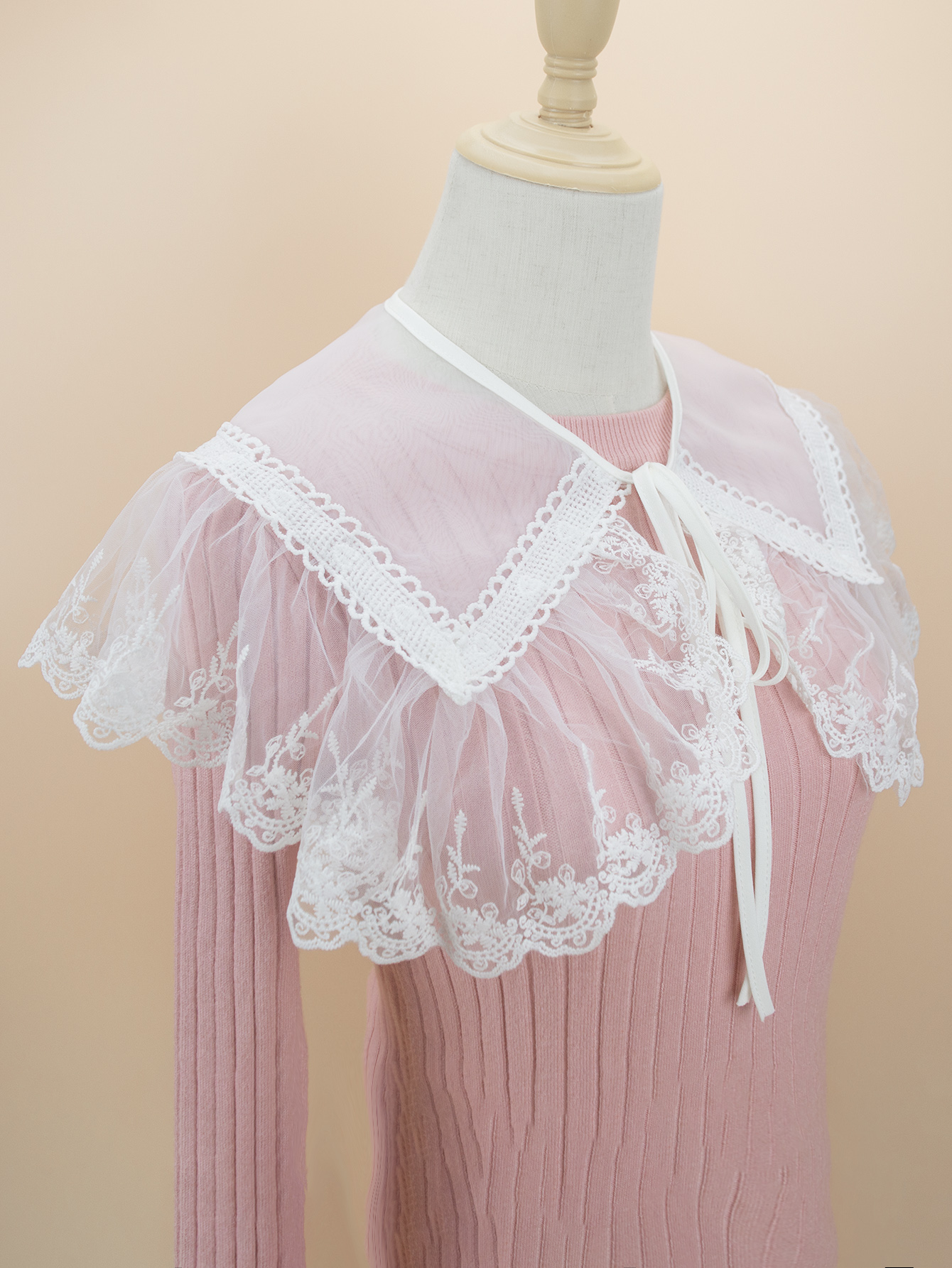 Col en fil de dentelle pour femmes, col de châle, poignées amovibles, faux col décoratif polyvalent, nouvelle mode de vêtements