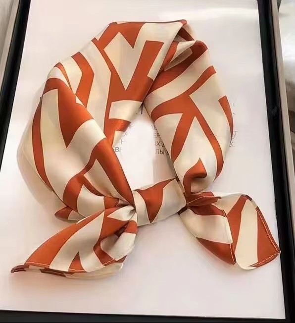 100% Foulard en soie Pure femmes cou bandeau de cheveux Foulard carré petit bandeau 2025 mode imprimé Foulard foulards Bandana 53*53 cm