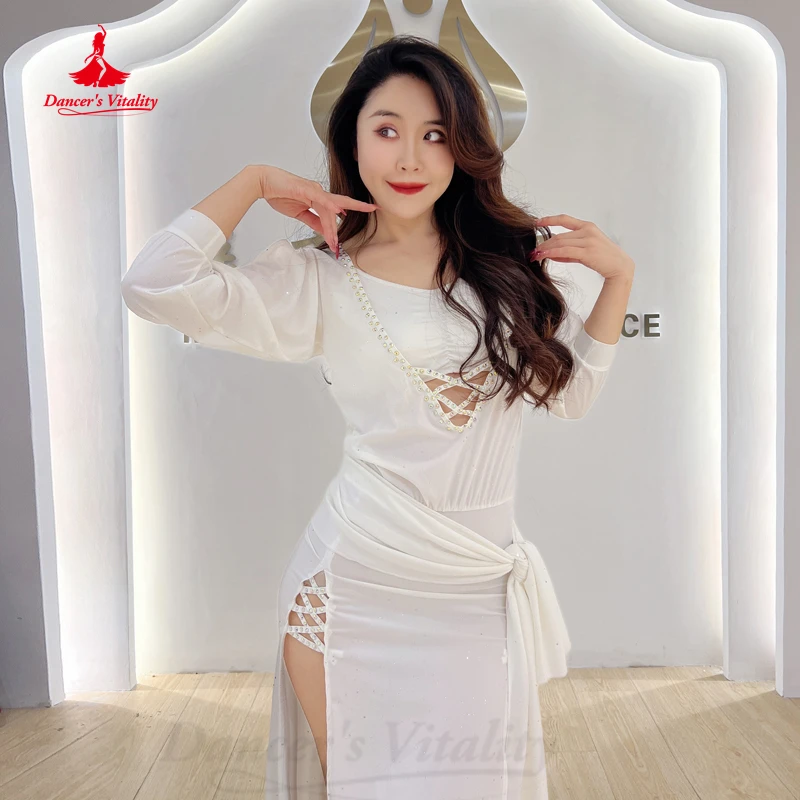 Costume de danse du ventre pour femmes, vêtements Shaabi Balai Saidy, Robe à manches longues + ceinture, tenue de scène de danse du ventre orientale pour filles