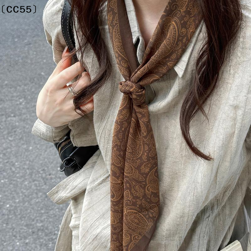 Maillard – long foulard en soie, accessoire polyvalent pour femmes, bandeau décoratif tendance, attache pour cheveux, ceinture〔CC55〕