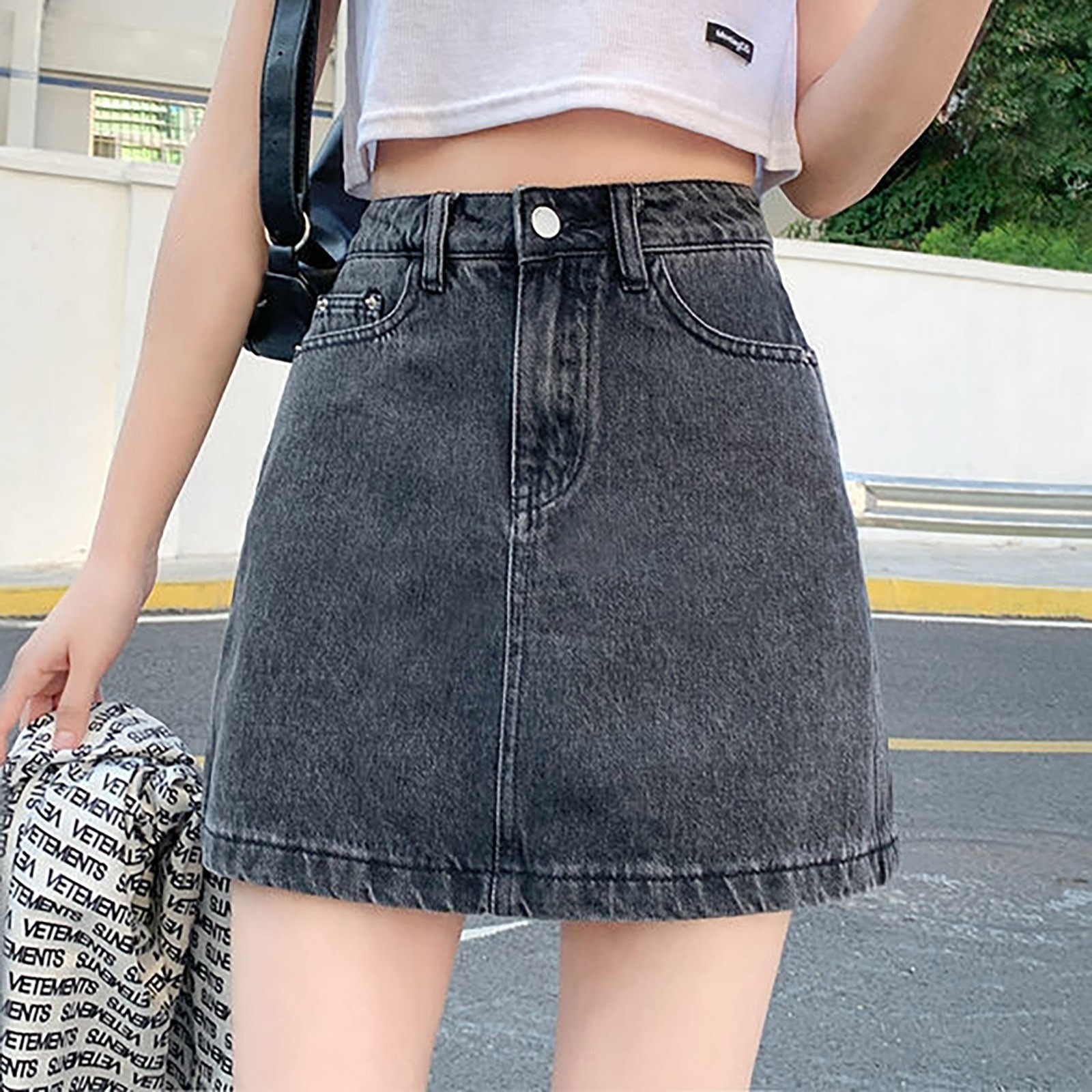 Femmes jupe en jean été taille haute décontractée a-ligne Mini jupes Streetwear Faldas Mujer mode coréenne jupe en jean courte rsi