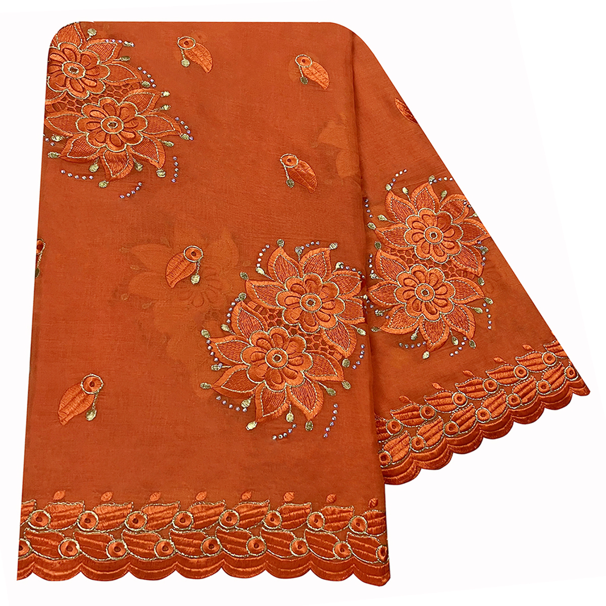Dubaï Excellent Style Femmes Africaines Hijab Musulman Écharpe Haute Qualité 100% Coton Tissu Rayonne Coton Fil Brodé Écharpe