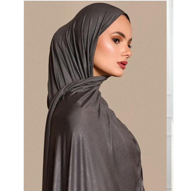 Classique Jersey Hijabs écharpe plaine couleur unie foulards Style tête enveloppement foulard pour les femmes