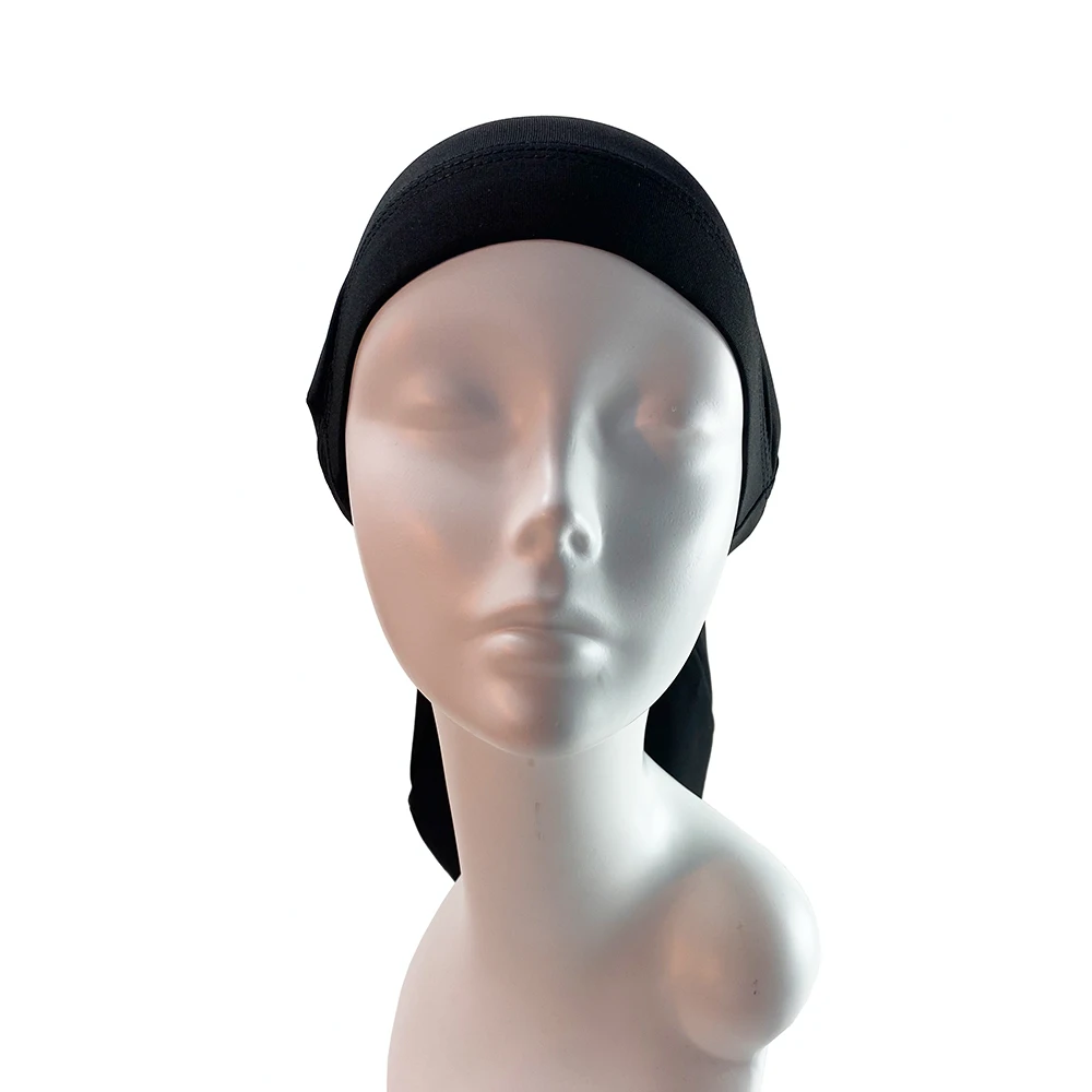 Nouveaux hommes tresses Dreadlocks nuit Bonnet de sommeil longue queue Bonnet large bande élastique chimio Cancer chapeau unisexe couleur unie tête enveloppement