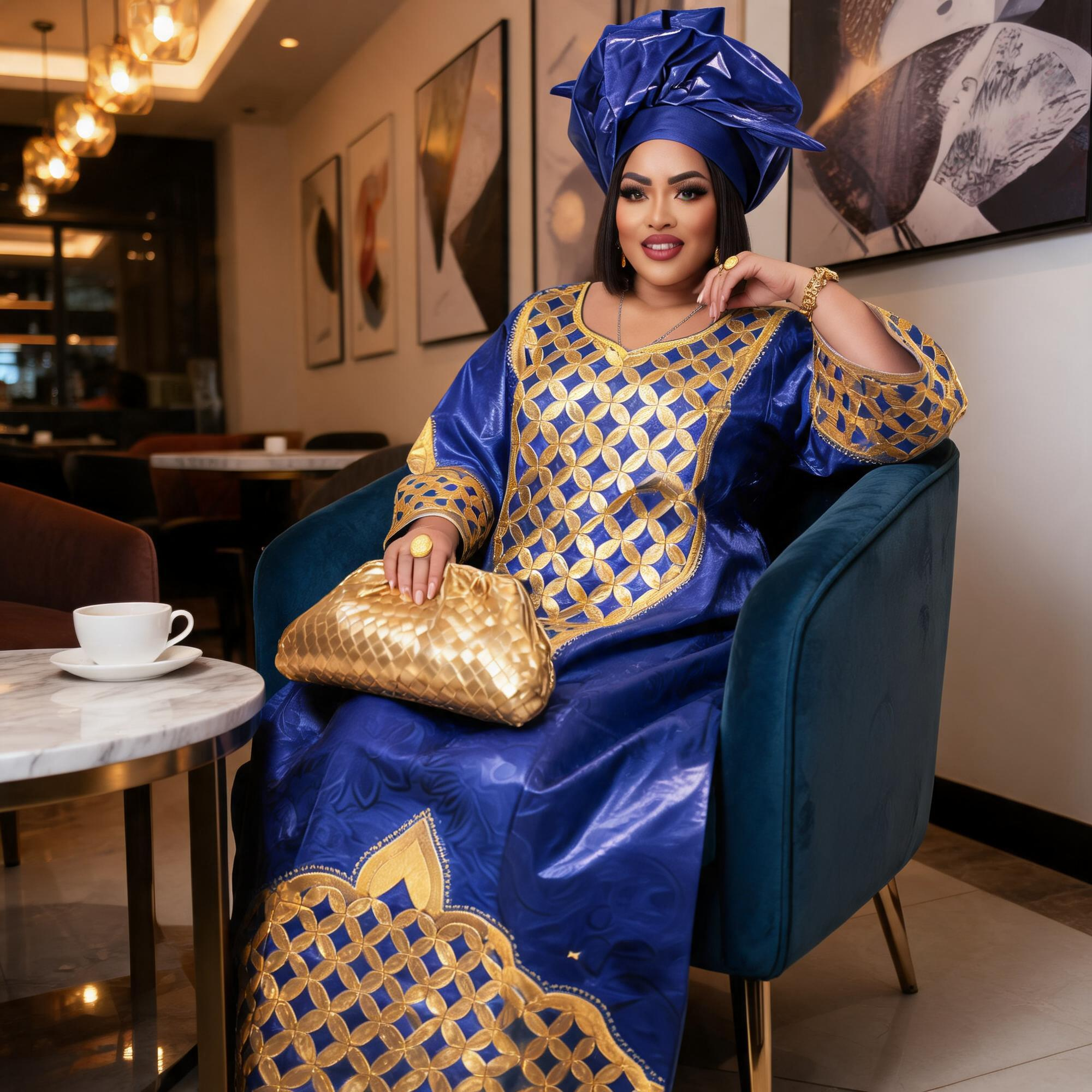 Robes africaines pour femmes, grandes tailles, en tissu Bazin Riche, avec broderies, robe longue et écharpe.