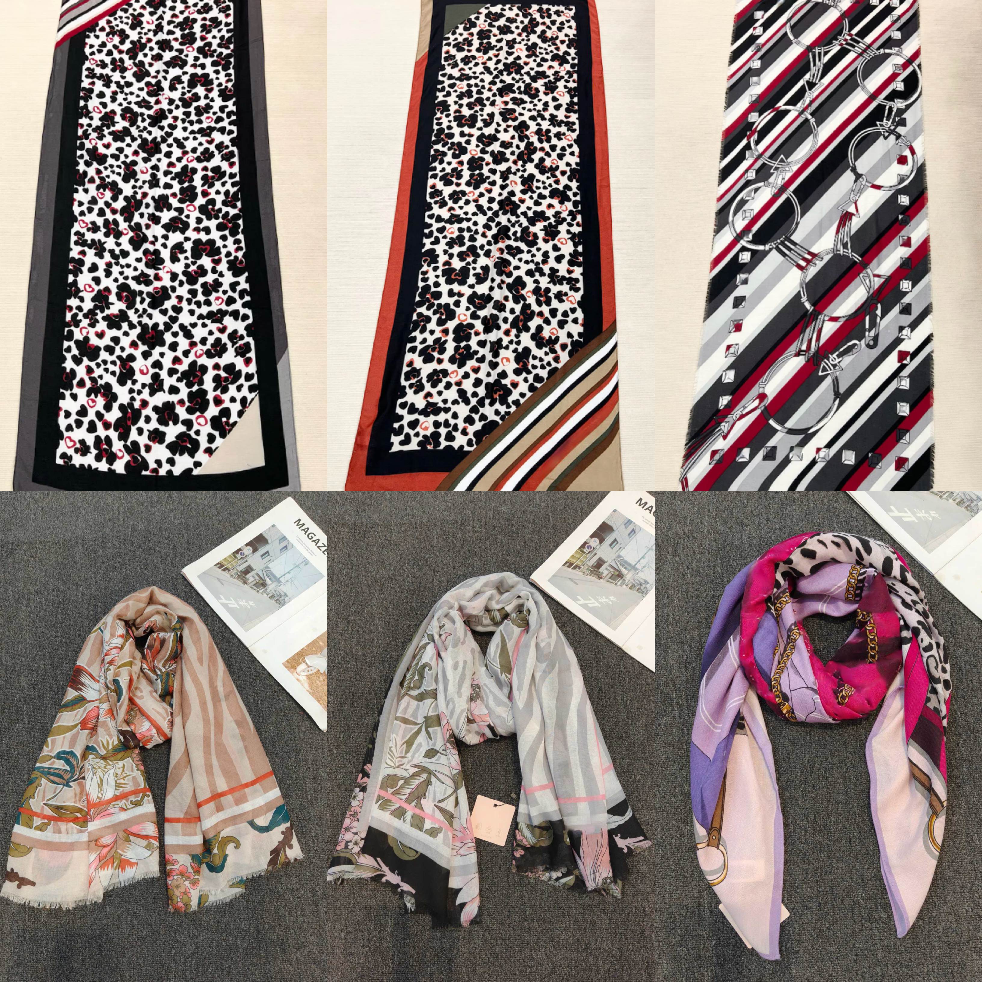 Commerce extérieur foulards européens, américains et italiens 2025 nouveau châle polyvalent 90*190 écharpe longue imprimée (modèles multiples)