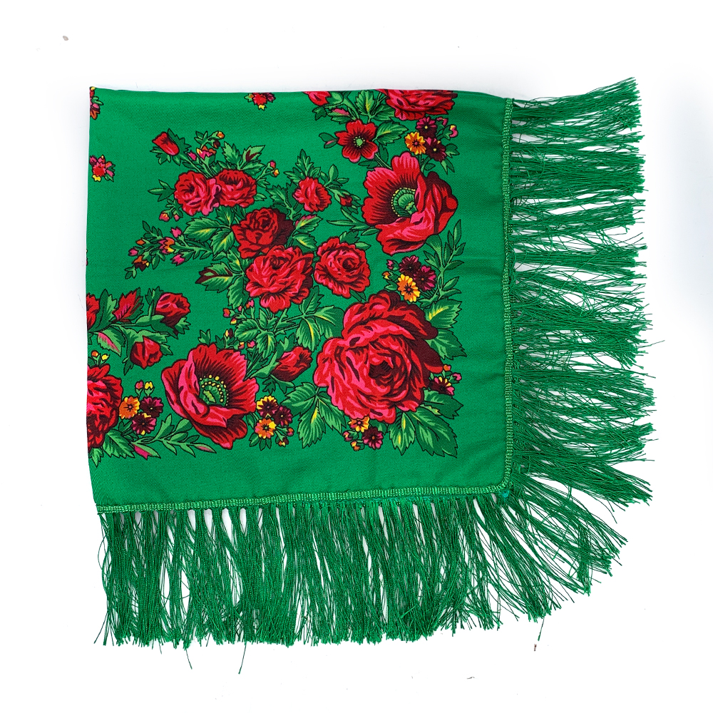 Écharpe carrée russe femmes luxe imprimé fleuri frangé Bandana foulards paréo dame bandeau foulards Babushka bandeau