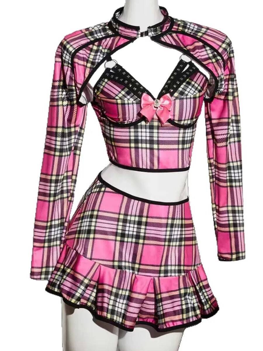 Ensembles de jupes Sexy, tenue de discothèque, tenue de spectacle sur scène pour femmes, uniforme de Style collège d'automne, ensembles de jupes charmantes NL6C