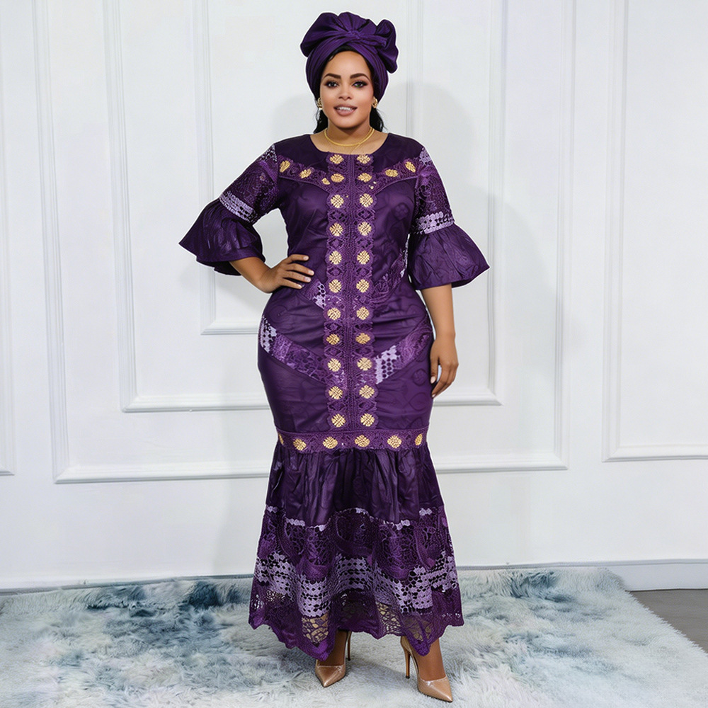 Robes longues de soirée africaines pour femmes grandes tailles, nouvelle collection de luxe, broderie Bazin, robe élégante, robe de mariée musulmane turque, robe de soirée 2026