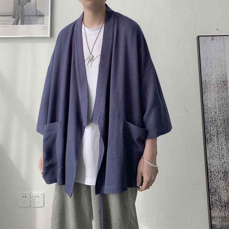 Ins – manteau ample pour homme, Kimono, Baggy, surdimensionné, Cape de seigneur, vêtements d'extérieur, rétro, Cardigan, Streetwear
