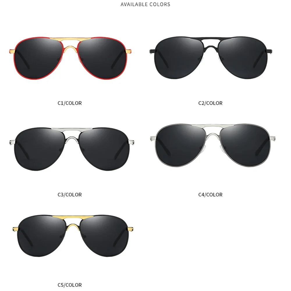 Lunettes de soleil polarisées de luxe pour hommes et femmes, lunettes de soleil rétro pour la conduite et la pêche, créateur de marque, lunettes de soleil en métal pour hommes, UV400