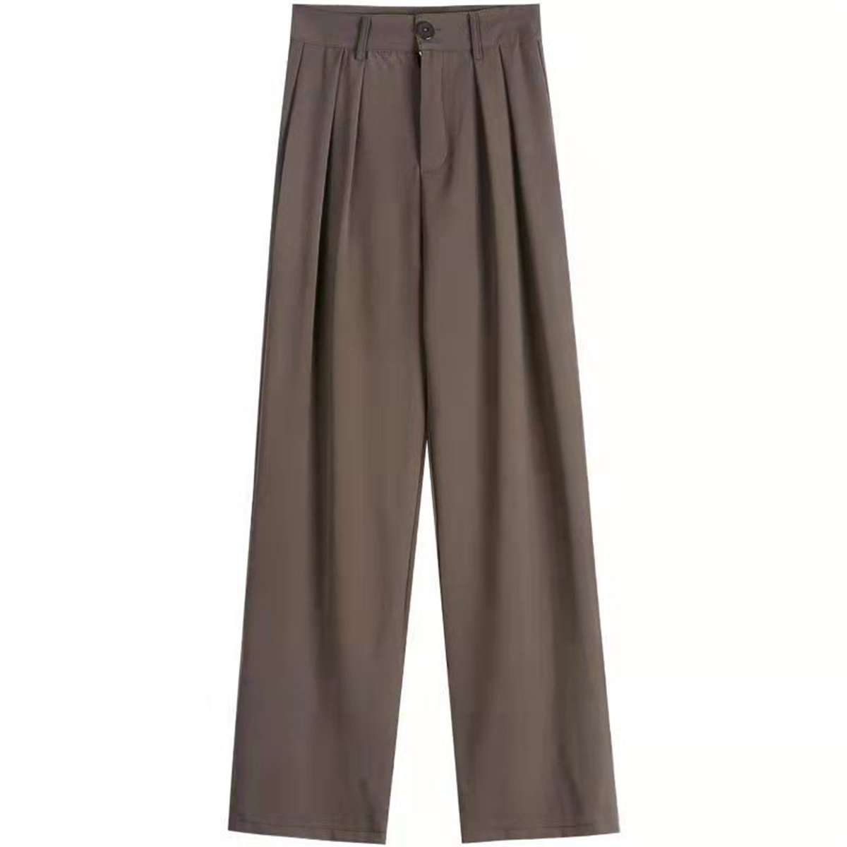 Mode taille haute pantalon à jambes larges femmes printemps automne Baggy pantalon noir bureau dames pleine longueur costume droit pantalon vêtements d'extérieur nouveau